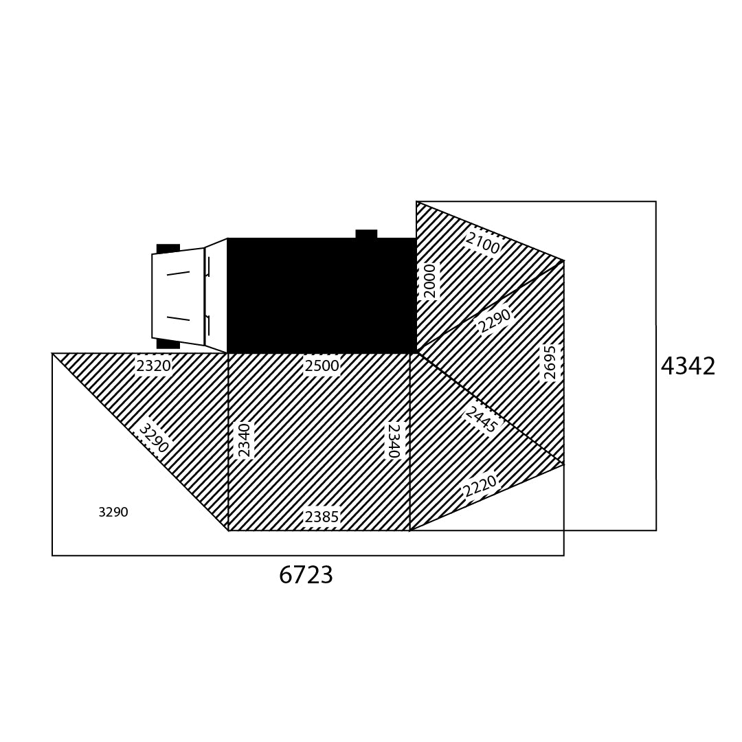 MT Godzilla 1.3/1.4 Rooftop Tent & 270 PLUS Awning Package